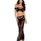 Seamless Bandeau Bralette & Maxi Skirt 2 pc Set - Black O/S