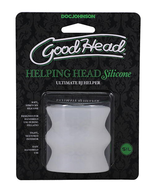 product image, GoodHead Helping Head Silicone Stroker - Frost