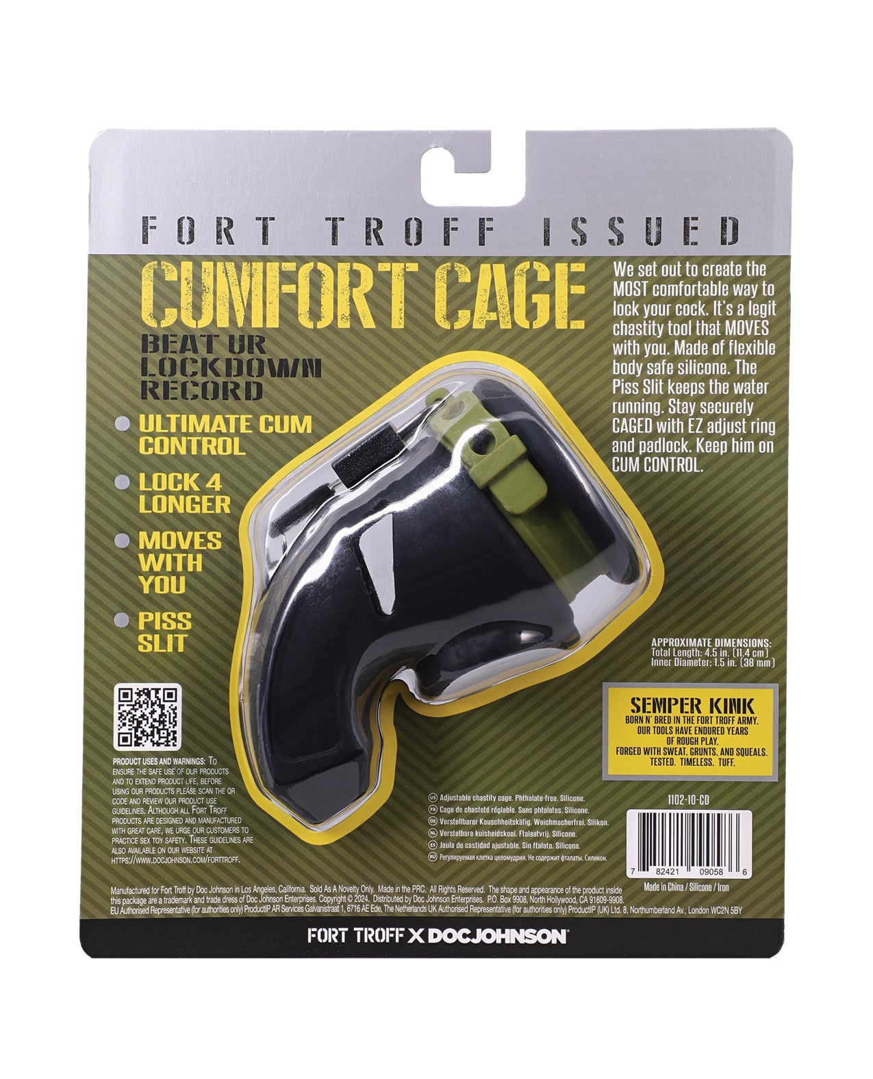 image of product,Fort Troff CUMfort Cage Chastity Cage - Black