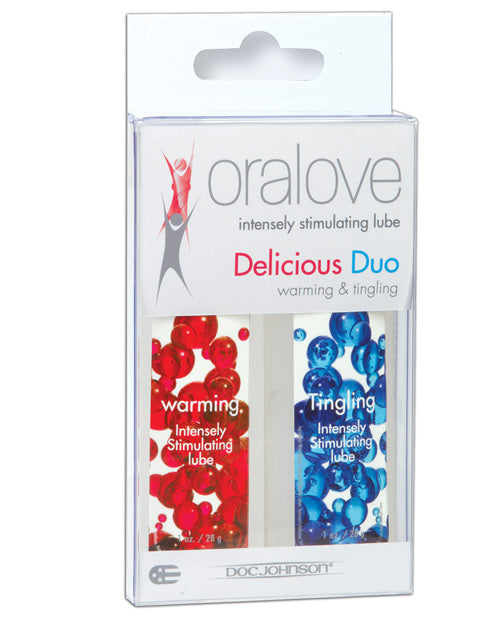 product image, Oralove Delicious Duo Flavored Lube - Warming & Tingling