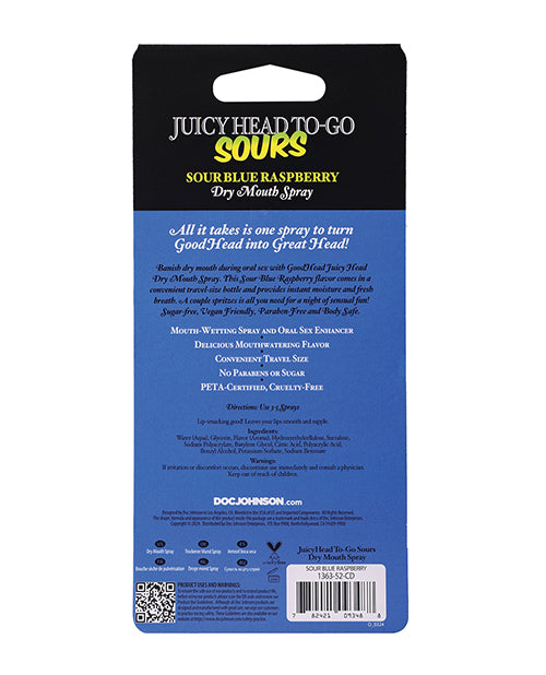 image of product,GoodHead Juicy Head Dry Mouth Spray To-Go - .30 oz Sour Blue Raspberry