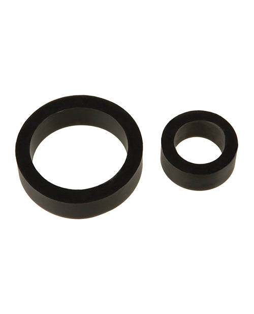 image of product,Titanmen Platinum Silicone Cock Ring - Black Pack of 2