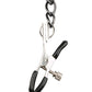 Easy Toys Faux Leather Collar w/Nipple Chains - Black