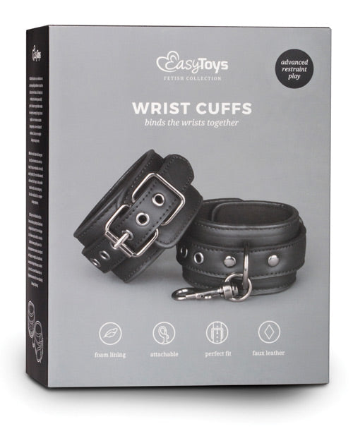 product image, Easy Toys Faux Leather Handcuffs - Black