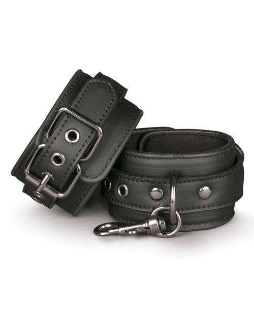 image of product,Easy Toys Faux Leather Handcuffs - Black