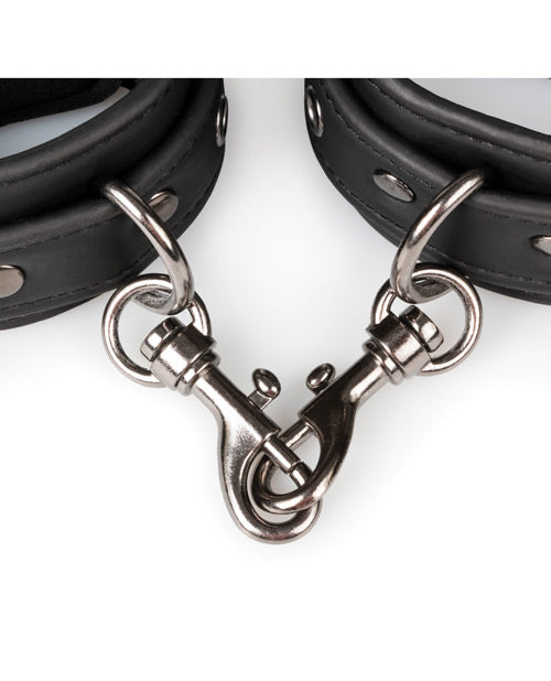 image of product,Easy Toys Faux Leather Handcuffs - Black