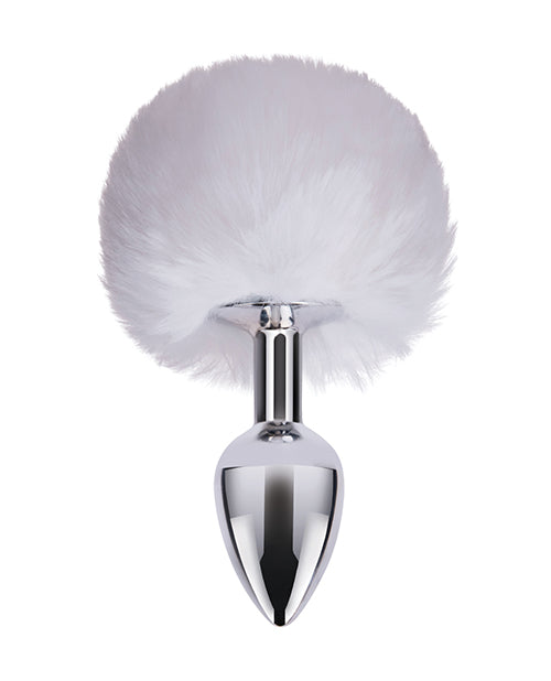 product image,Gemsations 2.95" Metal Bunny Tail Butt Plug - Silver