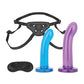 Lux Fetish 3 pc Beginners Strap On & Pegging Set - Multi Color