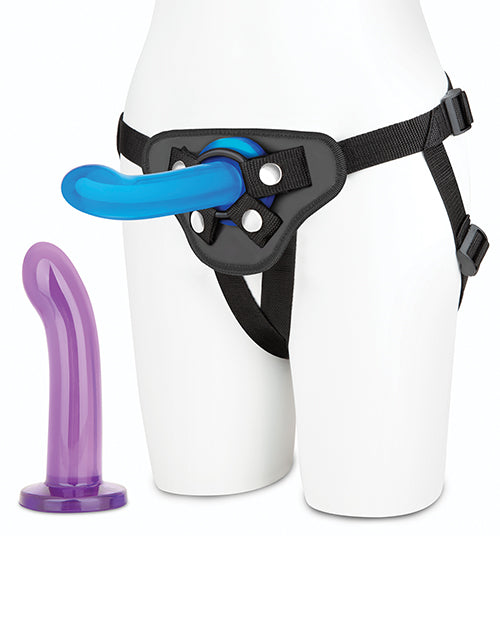 image of product,Lux Fetish 3 pc Beginners Strap On & Pegging Set - Multi Color