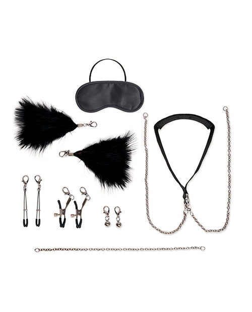 image of product,Lux Fetish 12 pc Interchangeable Collar & Nipple Clips Set