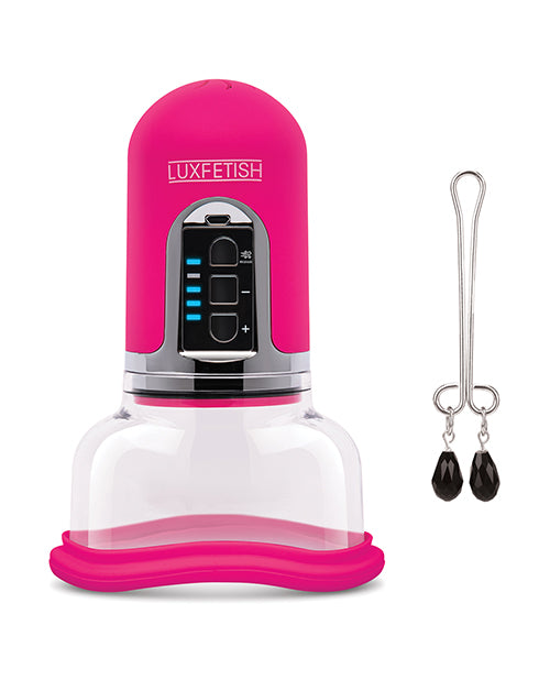 image of product,Lux Fetish Pussy Pump w/Clit Clamp