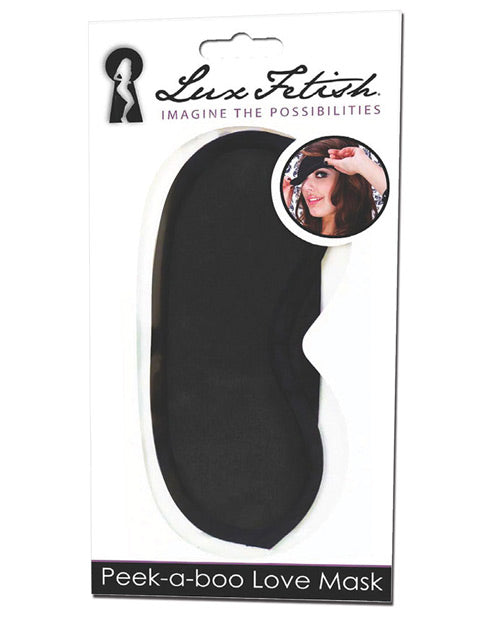 product image, Lux Fetish Peek a Boo  Love Mask - Black