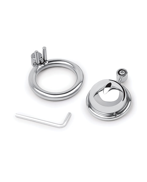 image of product,Lockmaster Stainless Steel Inverted Micro Chastity Cage - Silver