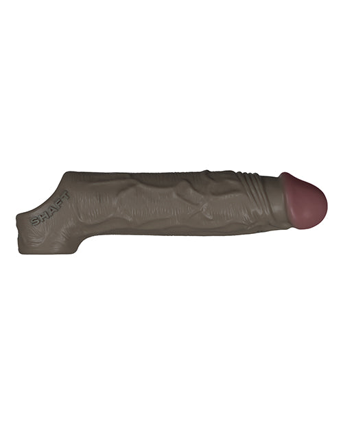 product image, Shaft Flexskin Liquid Silicone 7.8" Vibrating Sheath - Mahogany