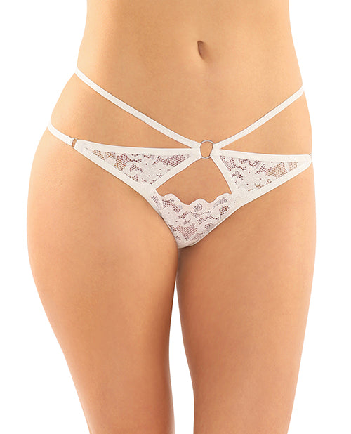 image of product,Jasmine Strappy Lace Thong W/front Keyhole Cut Out