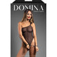 Domina One-Shoulder Sheer Mesh Teddy w/Rope Cuffs