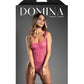 Domina One-Shoulder Sheer Mesh Teddy w/Rope Cuffs