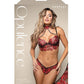 Opulence Embroidered Underwire Bralette & Crotchless Panty w/Pearl Details 2 pc Set - Red