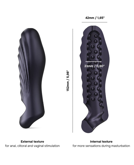 product image,Manwan RYZER Penis Sleeve - Black Plum