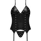 Lust Madame Corset W/metal Garters & G-string Black