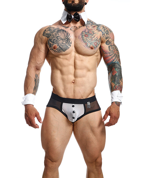 product image, Male Basics Mob Maitre D Brief, Bow & French Cuffs Black/white