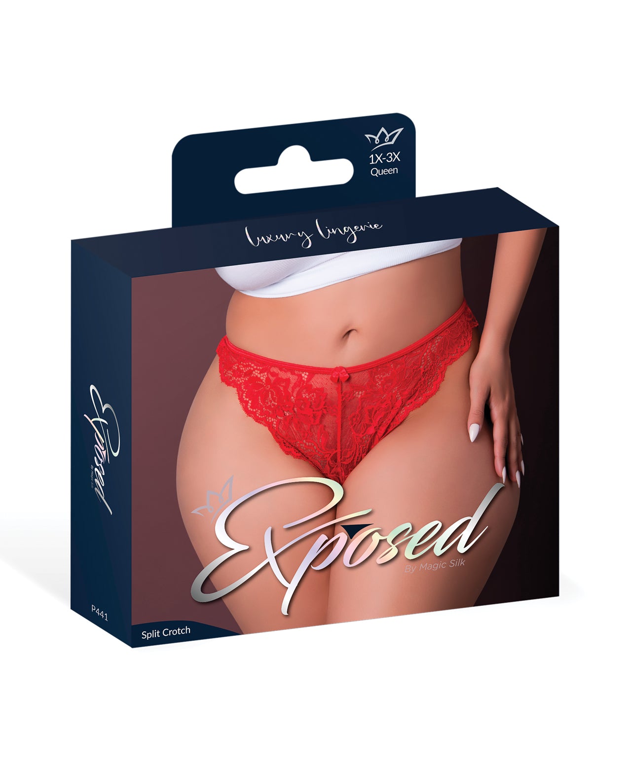 image of product,Sugar High Split Crotch Panty - Red QN