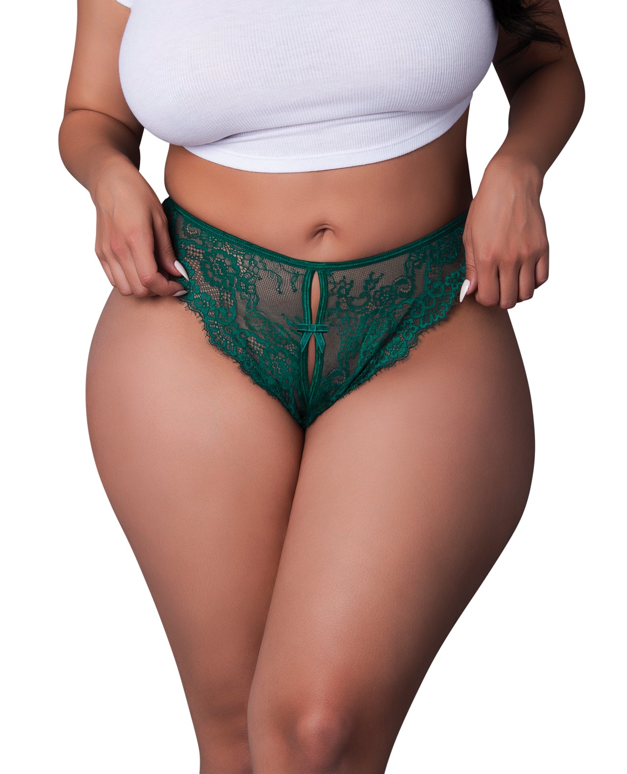 product image, Evermore Split Crotch Panty - Emerald QN