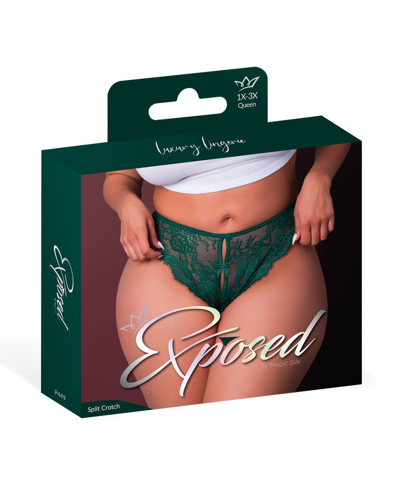 image of product,Evermore Split Crotch Panty - Emerald QN