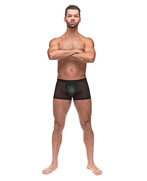 product image, Private Screening Micro Mesh & Modal Pot Leaf Black