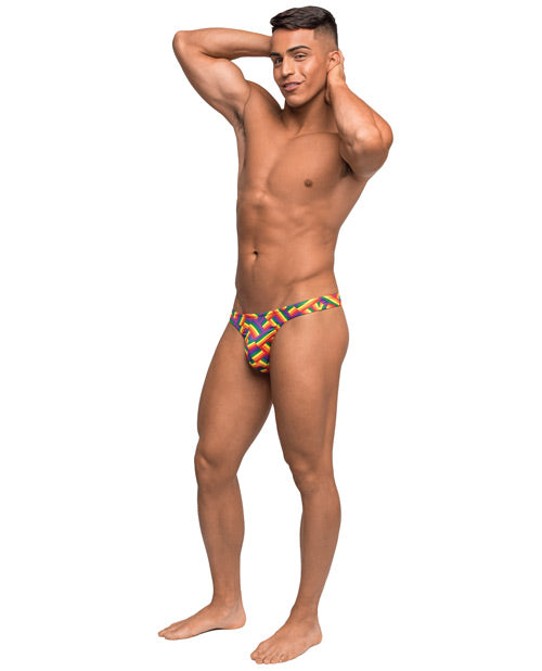 product image,Pride Fest Contoured Pouch Bong Thong Rainbow