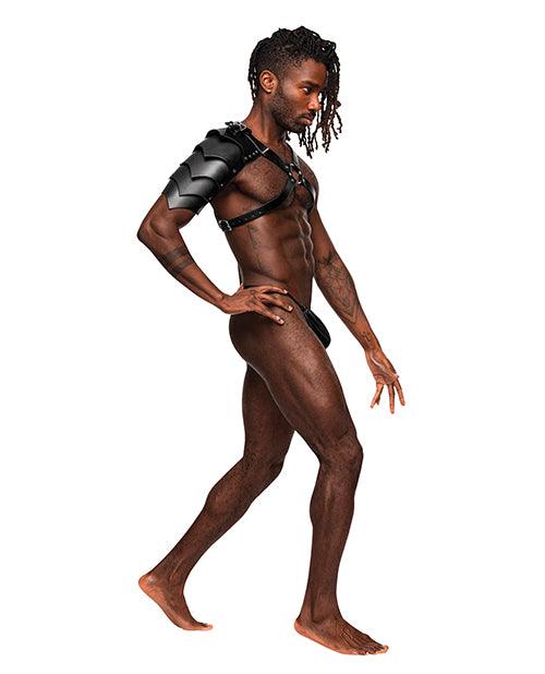 image of product,Aquarius PU Leather Chest Harness w/Half Sleeve Black O/S