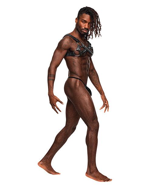 product image,Virgo PU Leather Chest Harness w/Zipper Detail Black O/S