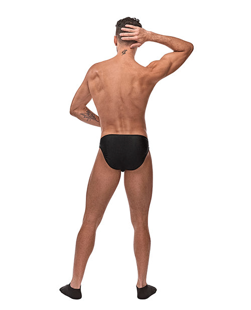 image of product,Male Power Nylon Spandex Pouchless Brief Black O/S