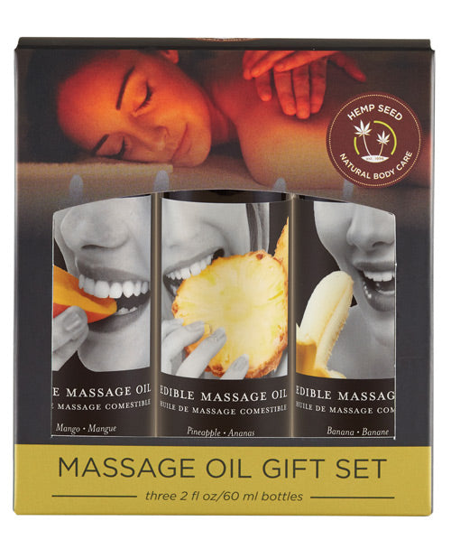 product image, Earthly Body Edible Massage Oil Gift Set - 2 Oz