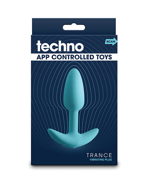 product image, Techno Trance App Controlled Vibrating Anal Plug w/Remote - Blue