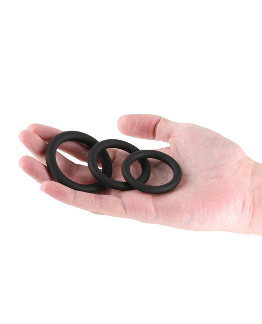 product image,Renegade Slim Cock Rings - Black, 3 pc Set