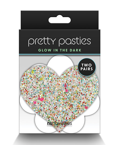 product image, Pretty Pasties Heart & Flower Glow in the Dark - 2 Pair