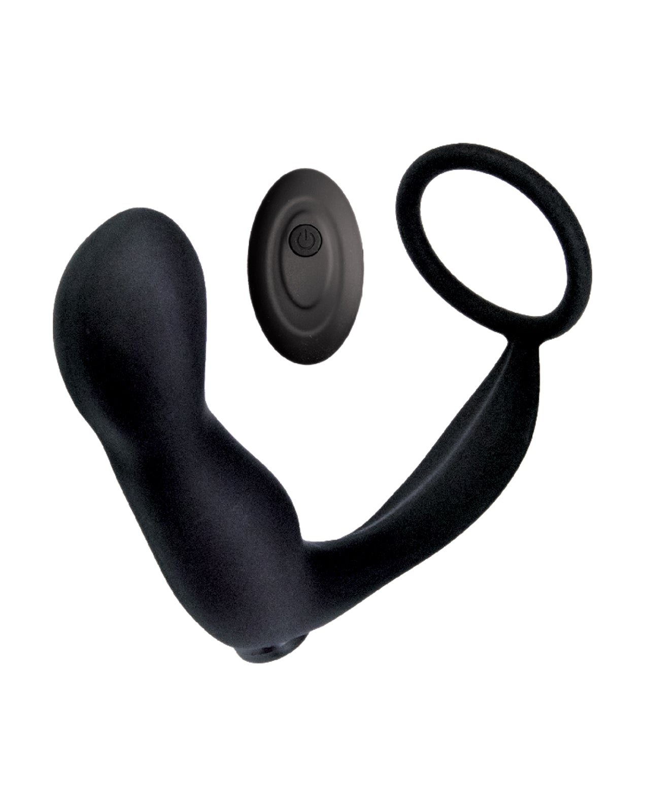 image of product,Ass-station Contoured Anal Plug w/Remote - Black