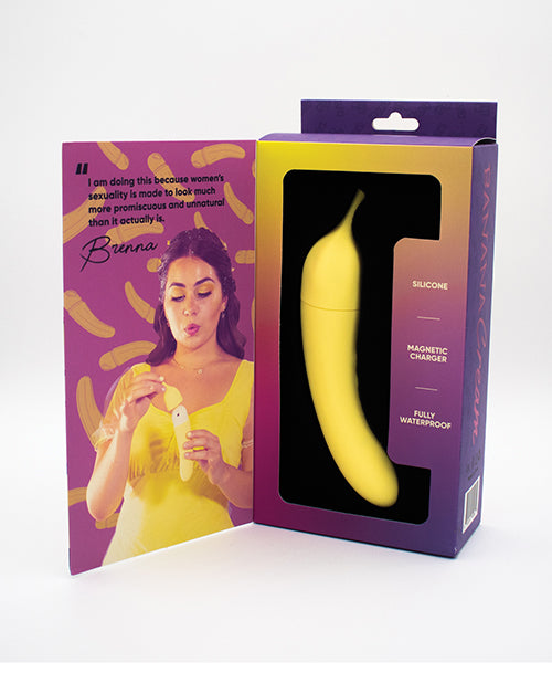 product image,Natalie's Toy Box Banana Cream Air Pulse & G-Spot Vibrator - Yellow