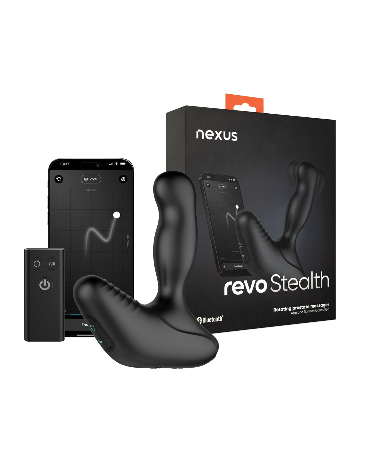 product image, Nexus Revo Stealth App Enabled Rotating & Vibrating Prostate Massager - Black