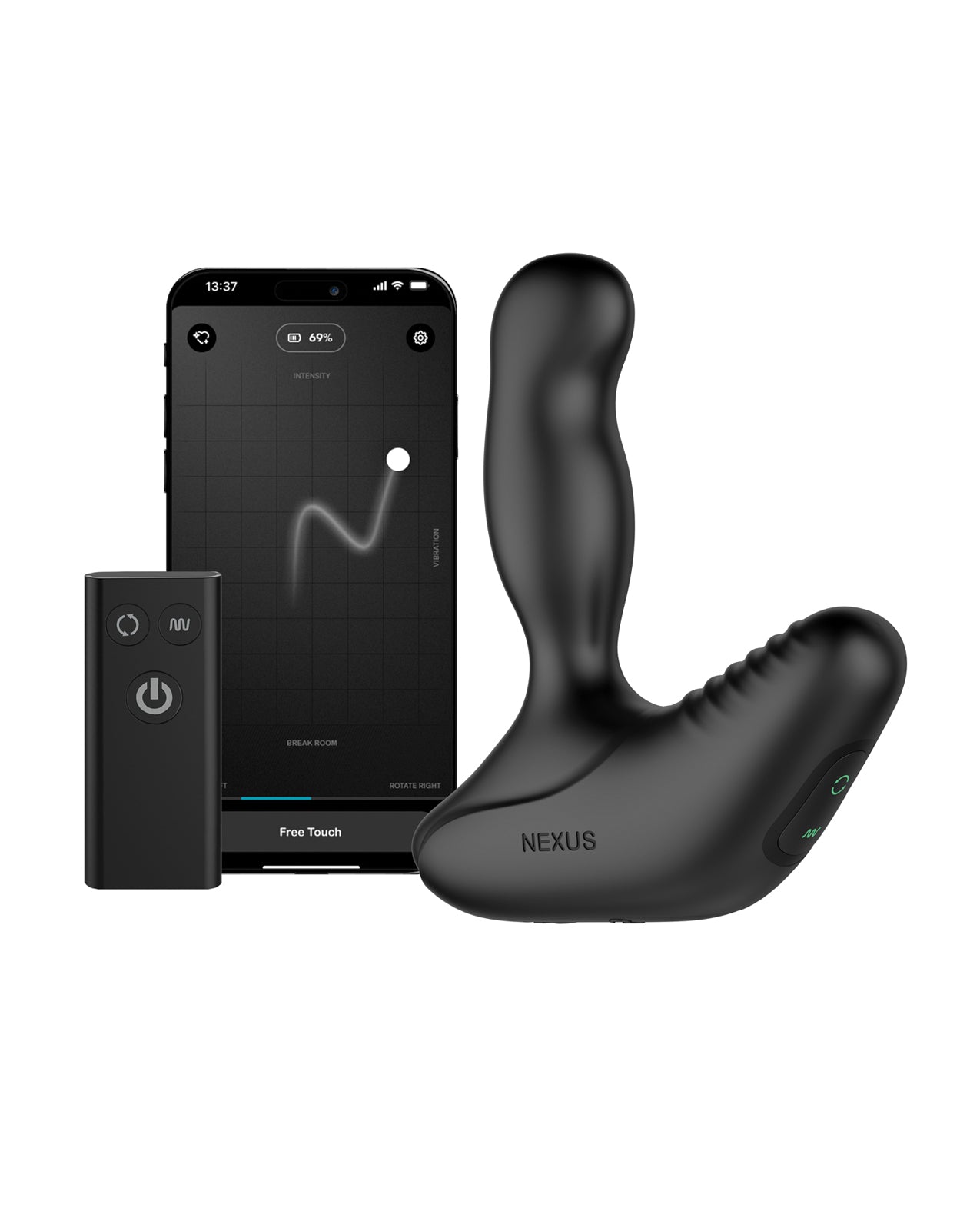 image of product,Nexus Revo Stealth App Enabled Rotating & Vibrating Prostate Massager - Black