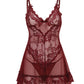 Valentine Lacey Babydoll w/G-String - Zinfandel