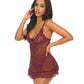 Valentine Lacey Babydoll w/G-String - Zinfandel