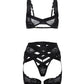 Thalia Mesh & Lace Underwire 3 pc Set - Black