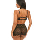 Perla Lace 3 pc Set w/Pearl Details - Black