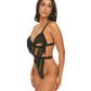 Annika Open Cup Teddy w/Fringe Detail - Black