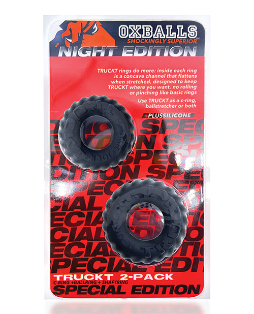 image of product,Oxballs TruckT Cock & Ball Ring Special Edition - Night Pack of 2