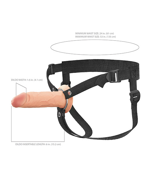 image of product,Fantasy X-tensions Elite 6" Silicone Hollow Strap-on w/Harness - Light