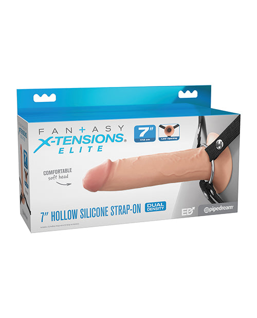 product image, Fantasy X-Tensions Elite 7" Silicone Hollow Strap-on - Light