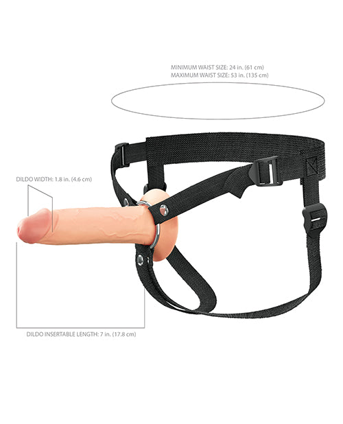 image of product,Fantasy X-Tensions Elite 7" Silicone Hollow Strap-on - Light